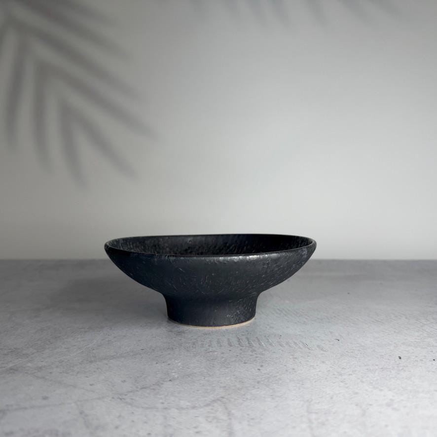 Mino Ware Gold Crystal Tochiri High Stand Plate  Japanese Ceramic Elevated Serving Dish, Minoyaki Pottery, Made in Japan