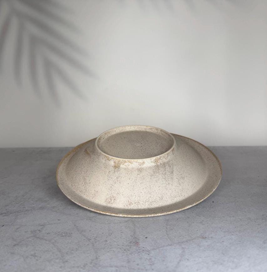 Mino Ware Porto 24cm Pasta Plate  Silk Robe Japanese Ceramic Plate, Wide Pasta Bowl, Made in Japan
