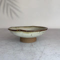 Shigaraki Ware Footed Hagi Iron Roll Dish | Handmade Japanese Ceramic Serving Bowl | Wabi Sabi Stoneware | Made in Japan