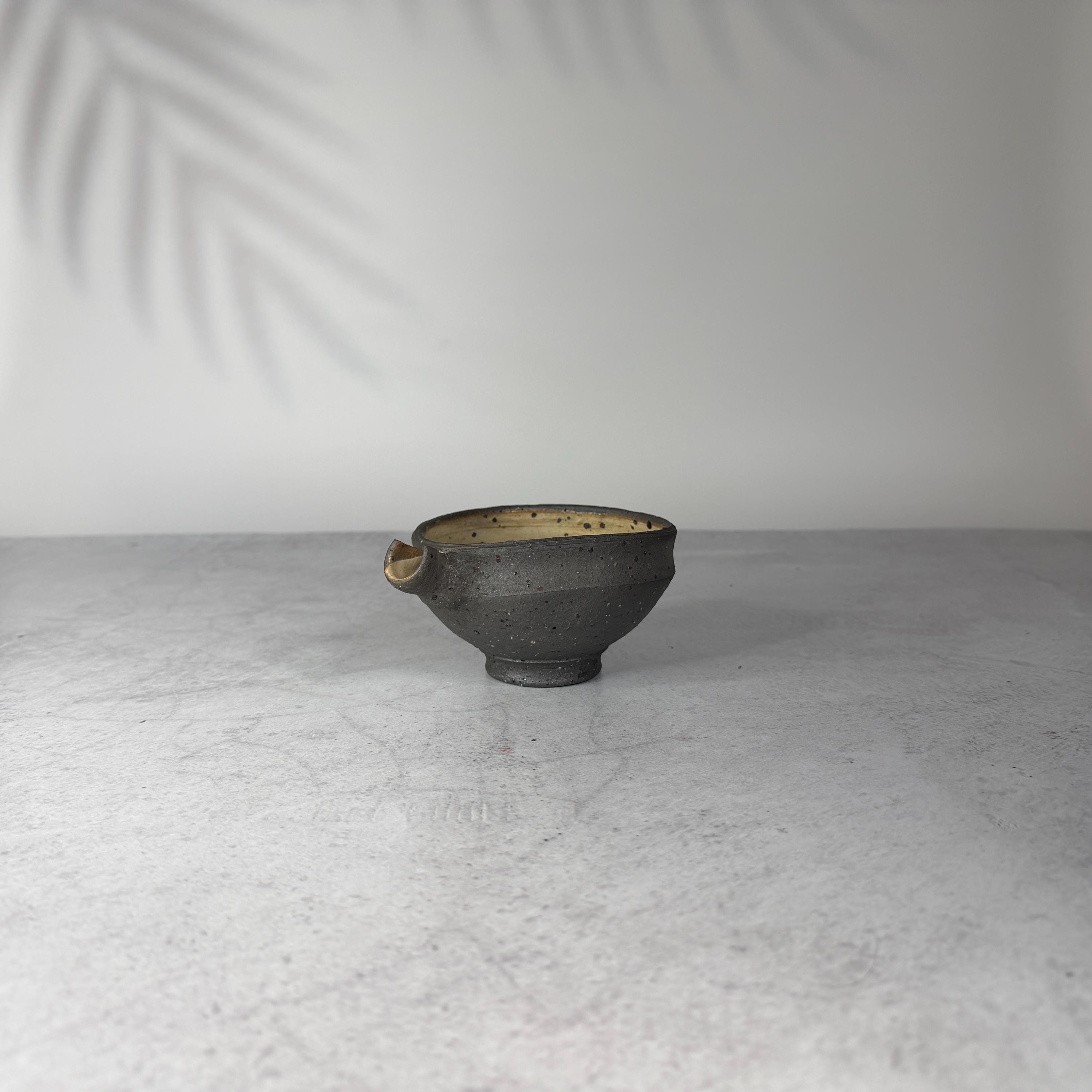 Shigaraki Katakuchi Pouring Vessel | Handmade Japanese Pottery | Unglazed Iron Powder Clay Pourer | Rustic Sauce & Dressing Pitcher