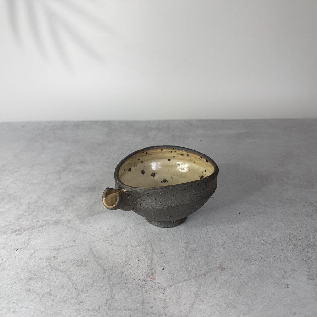 Shigaraki Katakuchi Pouring Vessel | Handmade Japanese Pottery | Unglazed Iron Powder Clay Pourer | Rustic Sauce & Dressing Pitcher