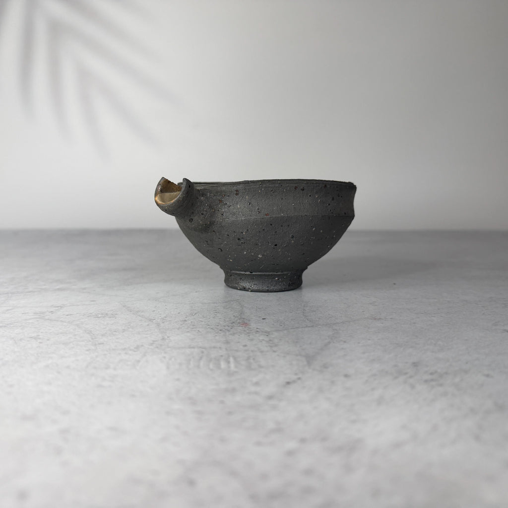 Shigaraki Katakuchi Pouring Vessel | Handmade Japanese Pottery | Unglazed Iron Powder Clay Pourer | Rustic Sauce & Dressing Pitcher