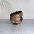 Minoyaki Oribe Round Mon Nagomi Bowl | Japanese Matcha Chawan | Mino Ware Pottery | Green Ceramic Tea Bowl | Made in Japan