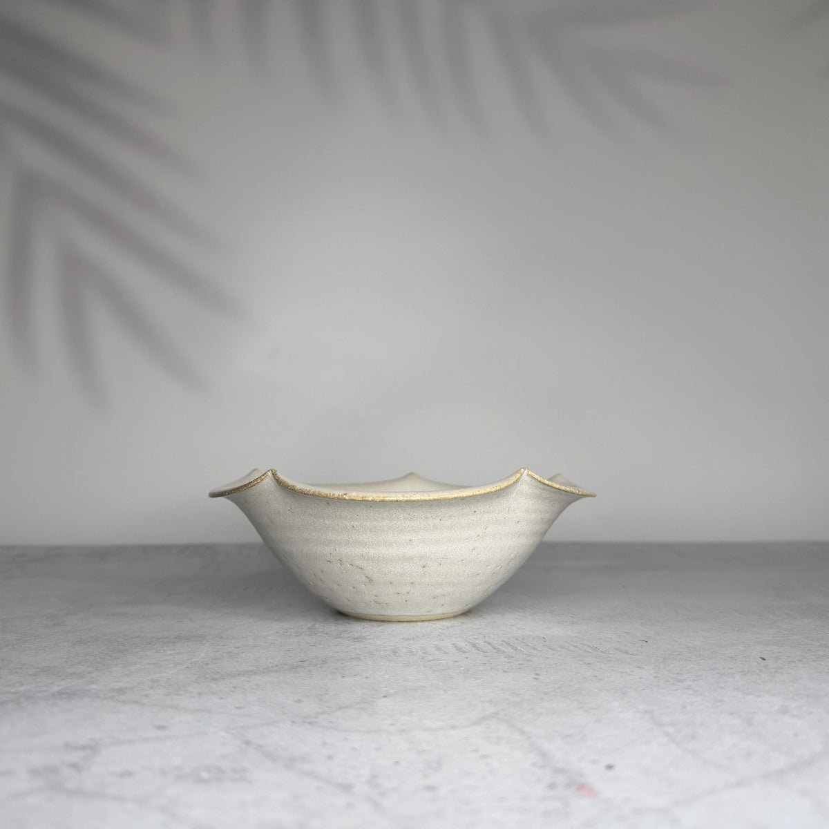 Shigaraki Shirahana Rinka Bowl | Handmade Japanese Pottery | White Floral Stoneware Bowl