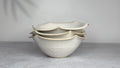 Shigaraki Shirahana Rinka Bowl | Handmade Japanese Pottery | White Floral Stoneware Bowl