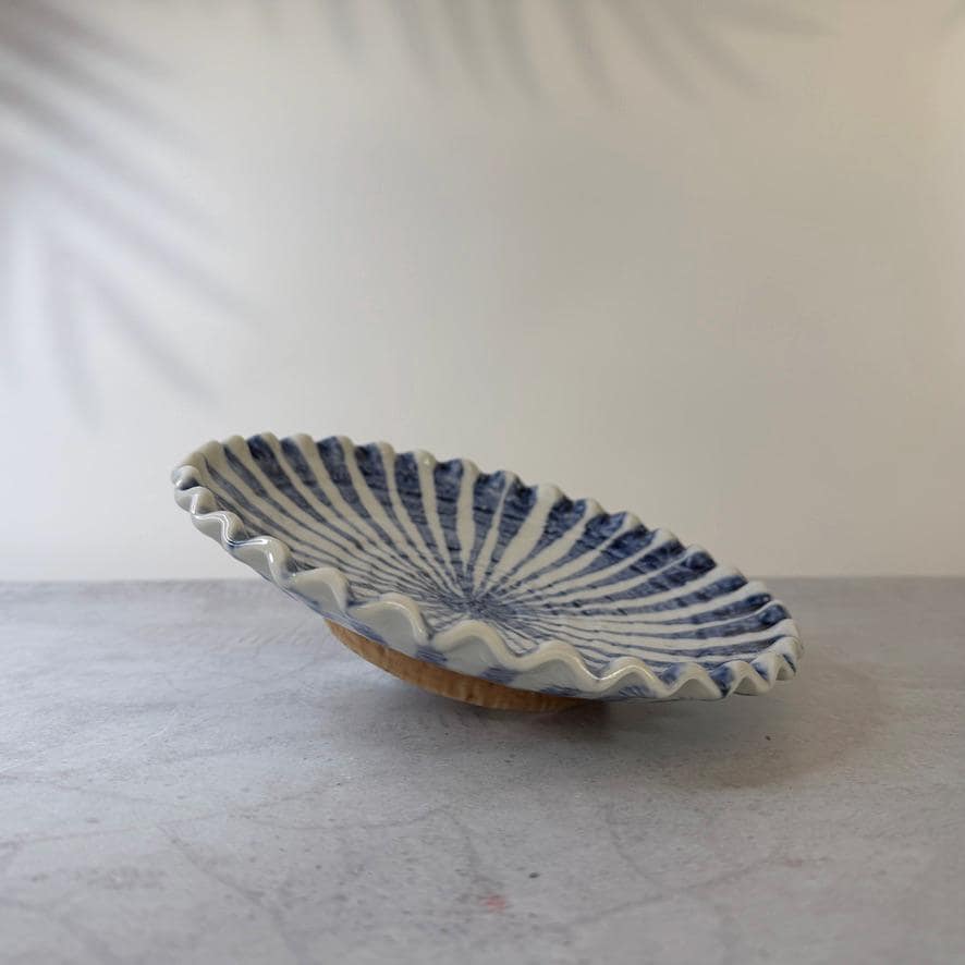 Mino Ware Ash Glaze Goss Juco Plate  Japanese Ceramic Serving Plate, Rustic Pottery Platter, Made in Japan