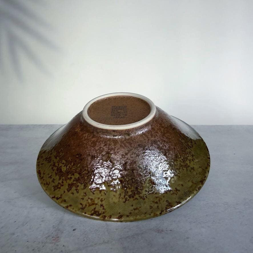 Minoyaki Ashibuki Surime Pattern Flat Bowl | Japanese Pottery | Mino Ware Dish | Made in Japan
