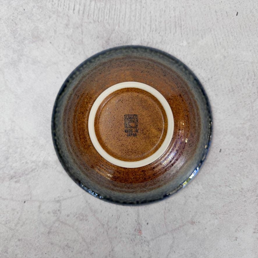 Japanese Ceramic Bowl I Minoyaki Ai-Nagashi Bowl
