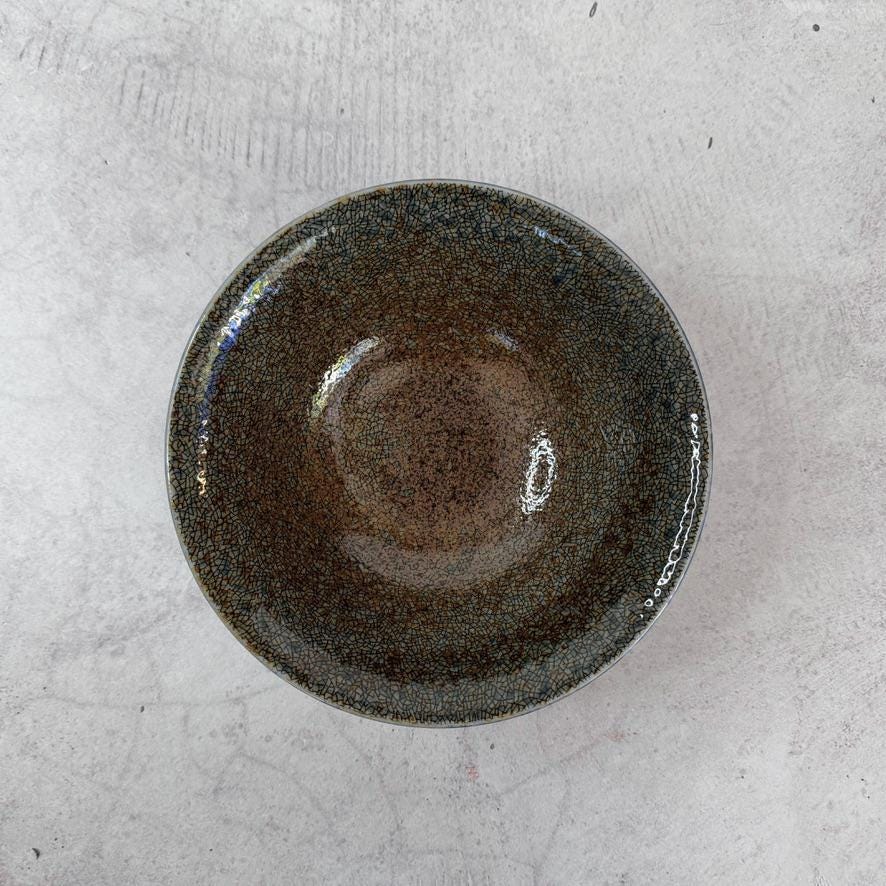 Japanese Ceramic Bowl I Minoyaki Ai-Nagashi Bowl