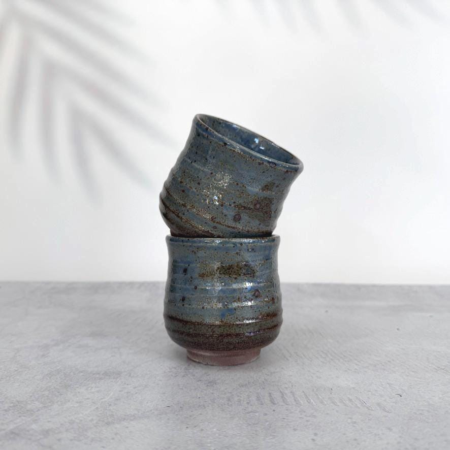 Japanese Yunomi Cup I Minoyaki Ao Kairagi Sushi Teacup I Made in Japan