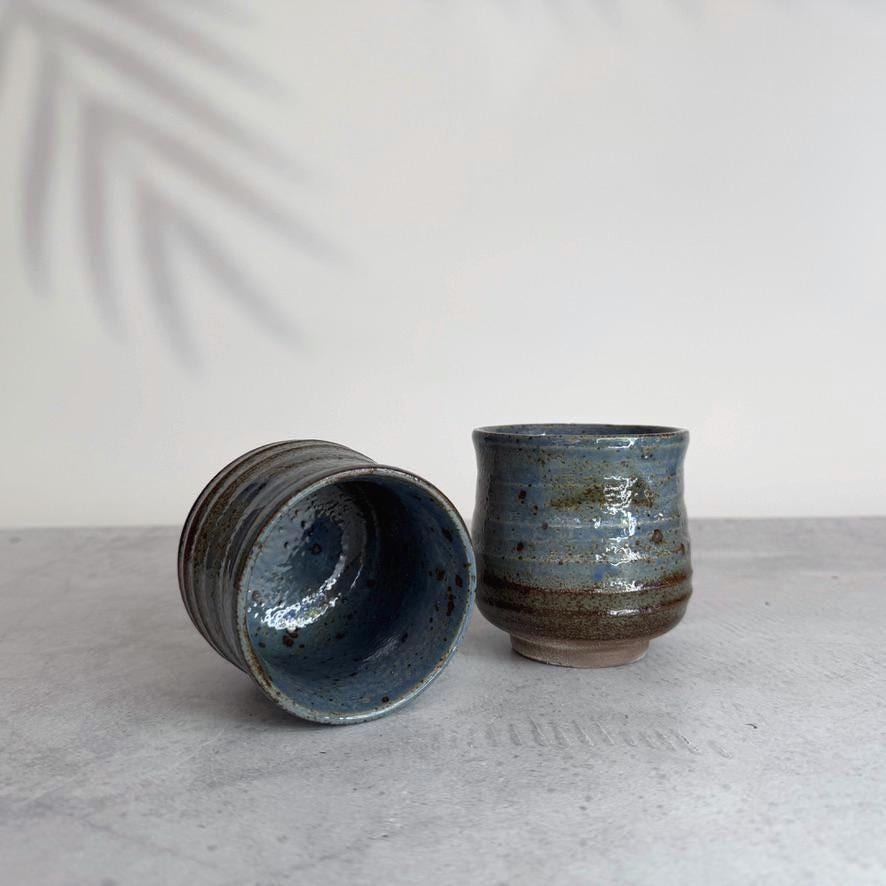Japanese Yunomi Cup I Minoyaki Ao Kairagi Sushi Teacup I Made in Japan