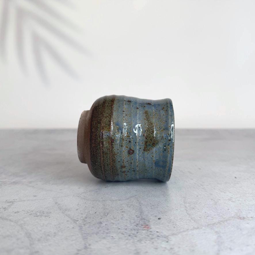 Japanese Yunomi Cup I Minoyaki Ao Kairagi Sushi Teacup I Made in Japan