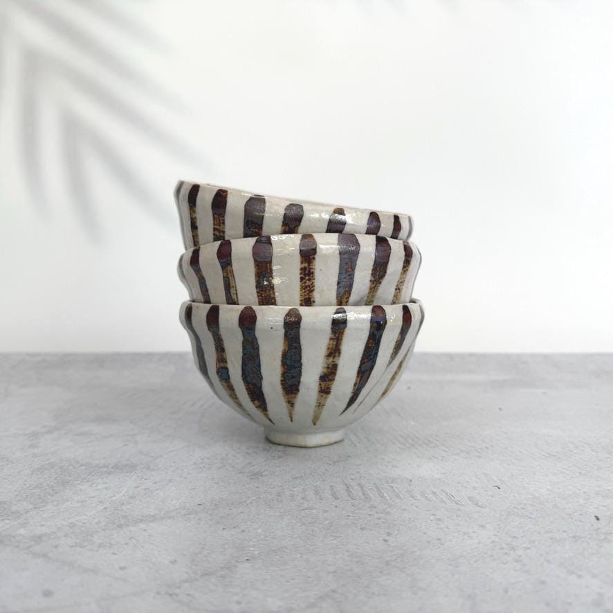 Minoyaki Rusty Jyukusa Deformed Bowl | Japanese Matcha Chawan | Rustic Mino Ware Soup Bowl | Multi-Use Ceramic Bowl Made in Japan
