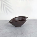 Minoyaki Dark Brown Oval Bowl | Japanese Mino Ware Pottery | Rustic Ceramic I Made in Japan