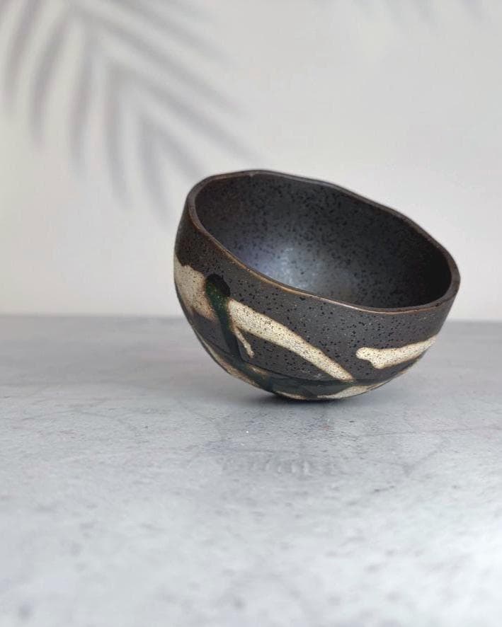 Minoyaki Kairagi Oribe Round Bowl | Japanese Matcha Chawan | Made in Japan