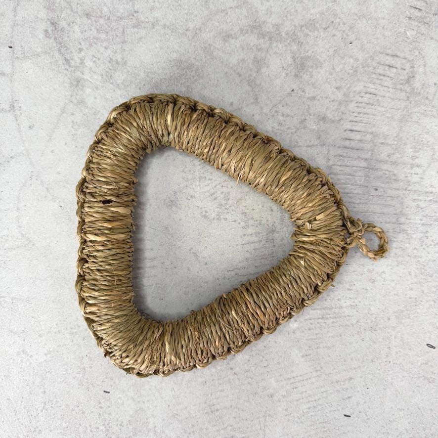 Sea Grass Triangular Trivet | Woven Pot Stand | Natural Seagrass Hot Pad | Handmade Rustic Kitchen Decor