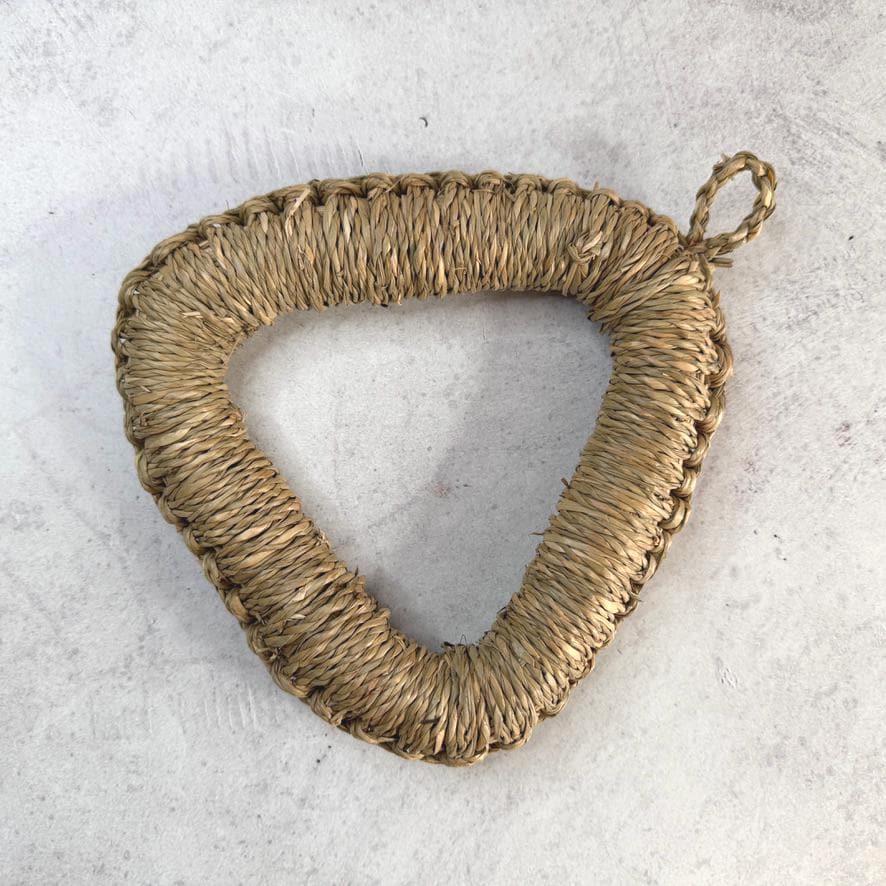 Sea Grass Triangular Trivet | Woven Pot Stand | Natural Seagrass Hot Pad | Handmade Rustic Kitchen Decor