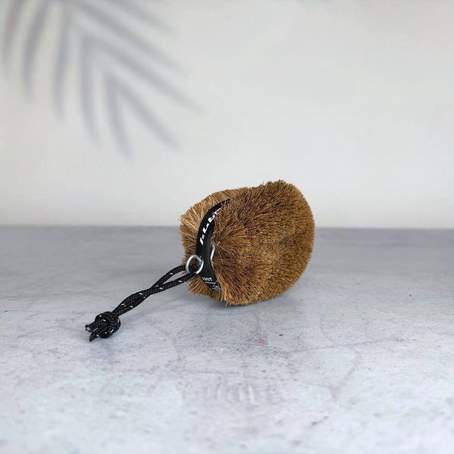 Tawashi Obi Black Brush | Japanese Palm Fiber Scrubber | Traditional Kitchen Cleaning Tool | Made in Japan
