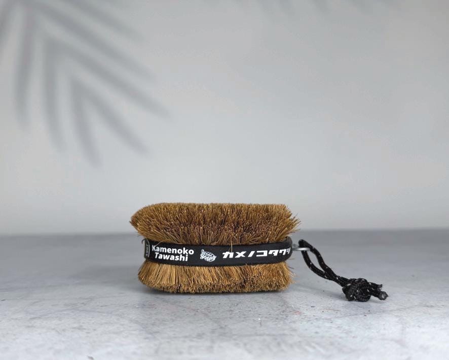 Tawashi Obi Black Brush | Japanese Palm Fiber Scrubber | Traditional Kitchen Cleaning Tool | Made in Japan